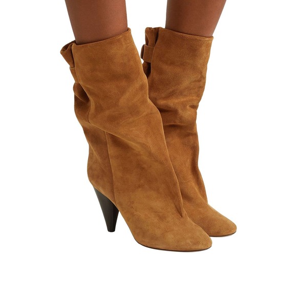 Isabel Marant Lakfee Brown Suede Booties Size 37 - Picture 10 of 10